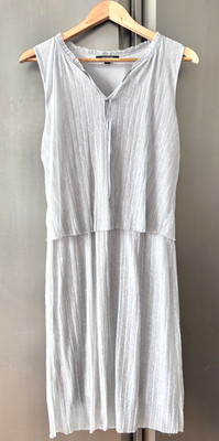Festliches Damen Kleid Plissee Silber von  COMMA, Gr. 42