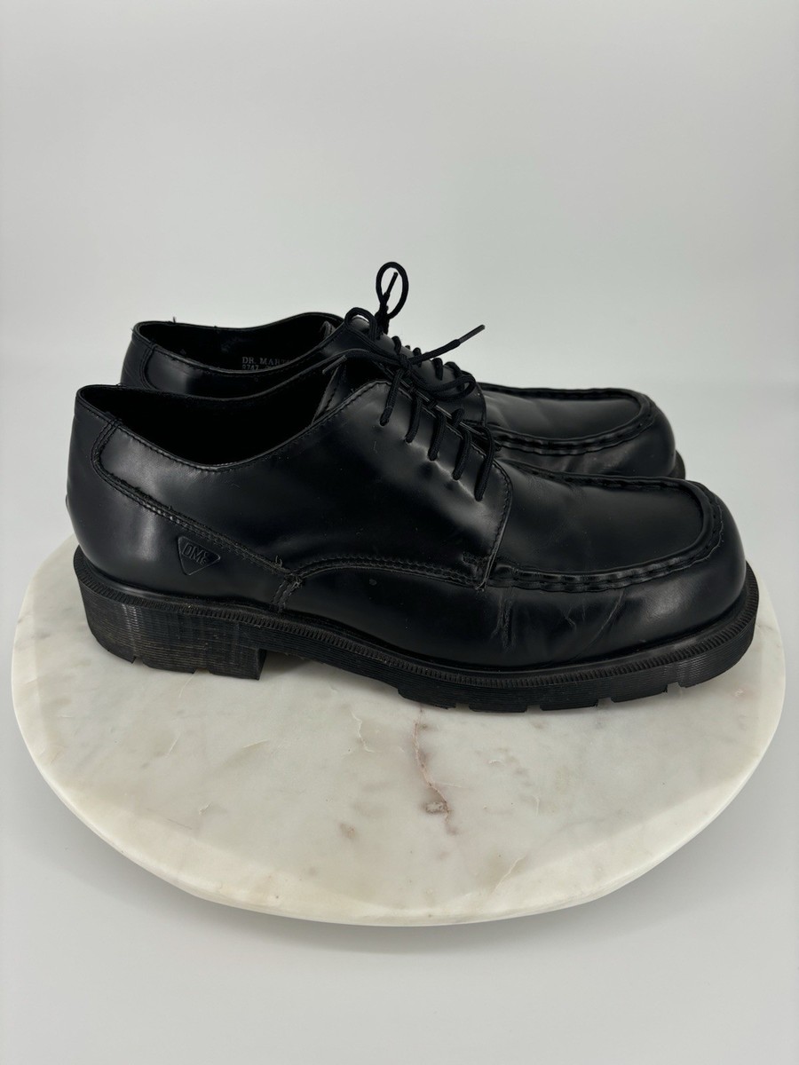Dr. Martens ブラックローファー UK4 Dr Martens 8747 Black Leather Chunky Platform Oxfords UK 12 / US