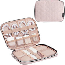 Portable Travel Cable Organizer Bag, Tech Storage Bag for Cord, Charger, Phone,