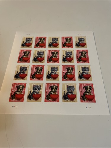 2023 US Scott #5745-46 Cats & Dogs Love Sheet of 100 Forever Stamps MNH - Original - Bild 2 von 3