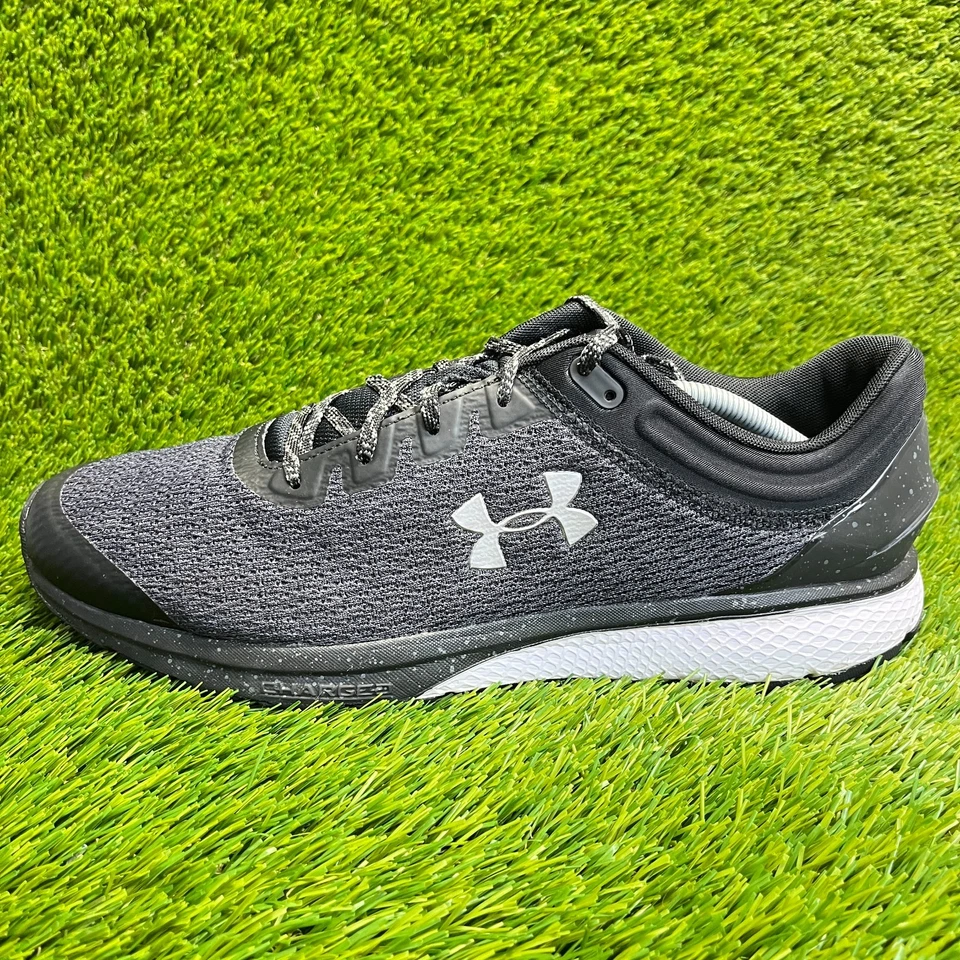 Under Armour Micro G Blur 2 Mens Size 13 Gray Black Running Shoes Sneakers - Image 3 of 4