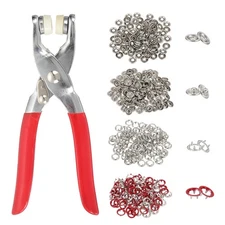 100Set Metal Snap Button Kit 9.5mm Hollow Prong Snap Button Fasteners Tool Red