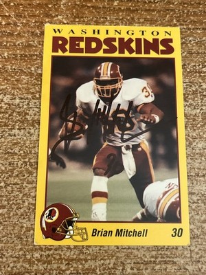 1993 PACT, Mobil Oil, Washington Redskins - BRIAN MITCHELL Autographed VgEx