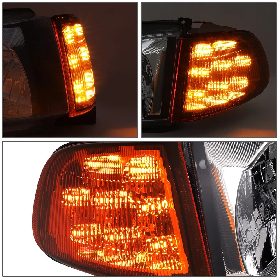 [SEÑAL DE GIRO LED]PARA 92-95 HONDA CIVIC FAROS ESQUINEROS CROMADOS Foto 3 de 4