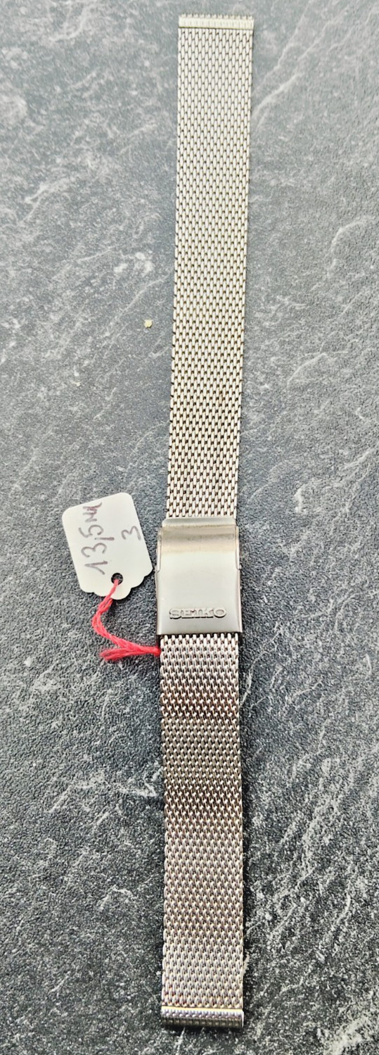 Bracelet SEIKO maille milanaise 13,5 mm pour montre ancienne vintage rare