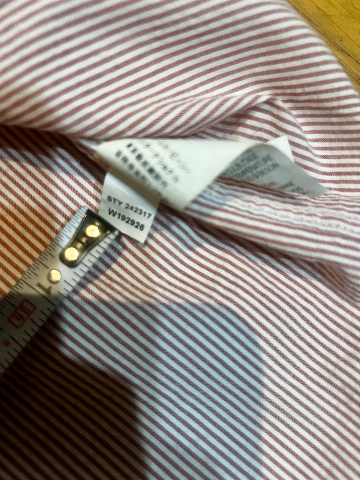 L.L Bean Cotton Button Down Red White Stripes Lar… - image 10