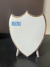 Ancien PORTE MENU en Faïence - Piètement Style Bambou.