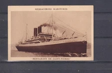 FRENCH SHIP " BERNADIN DE SAINT-PIERRE ", c1930 ppc., unused.