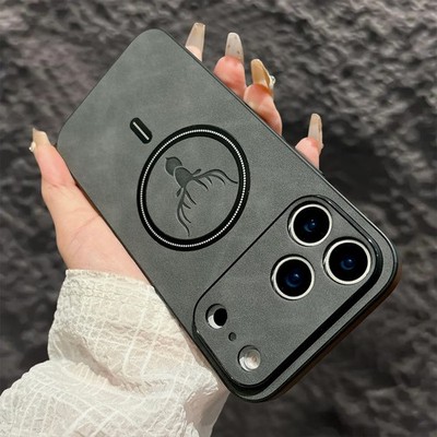 For iPhone 17 16 Pro Max 15 14 13 MagSafe Magnetic Shockproof Slim Leather Case