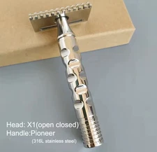 DISHI CNC X1 open/closed comb Head/316L stainless steel double edge safety razor