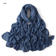 185*80Cm Long Headscarf Shawl Wrap Turban Muslim Hijab Women Stoles Solid Color