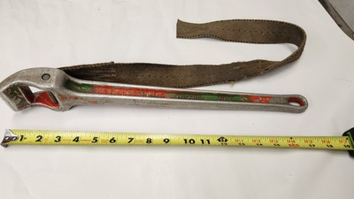 #ad #ad Ridgid No. 5 Adjustable Strap Pipe Wrench 26quot; Strap w Previous Owner Etchings $40.00