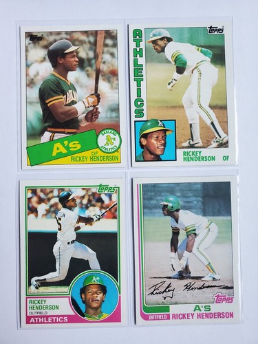 Lotto 12 carte MLB Rickey Henderson. Topps Baseball anni 80