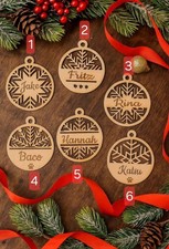 Personalized Christmas Ornaments With Name,Custom Wooden Christmas Tree Ornament