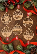 Personalized Christmas Ornaments With Name,Custom Wooden Christmas Tree Ornament