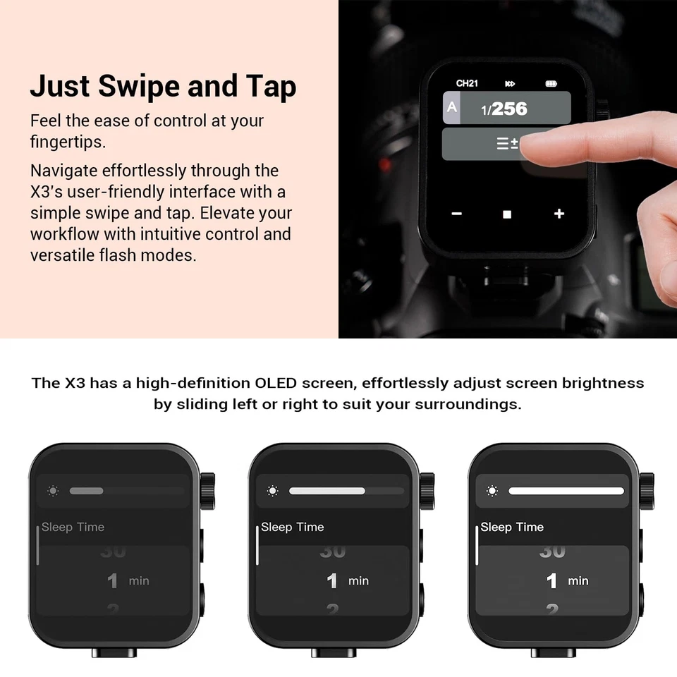 X3C X3-C TTL Wireless Flash Trigger for Canon Camera, 2.4G Wireless Touchscre... - Image 3 of 4