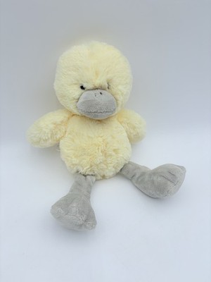 Demdaco Duck Plush Yellow Gray Lovey Stuffed Toy Lucky Duck 10 