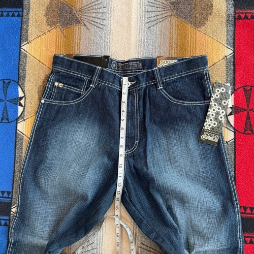 Pantalones de mezclilla holgados de pierna ancha vintage Y2K Southpole talla 36x30 nuevos con etiquetas grunge skate - Imagen 7 de 9