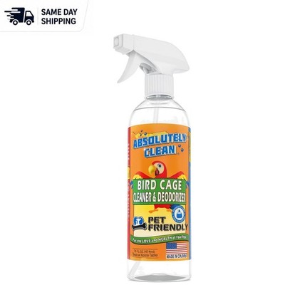 Vet-Approved 16oz Bird Cage Cleaner & Upholstery Deodorizer - Fast and Safe