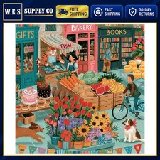 Jigsaw Puzzle 500 Pieces Market Scene Colorful Illustration