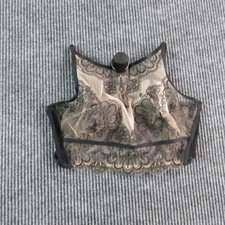 Soma Tattoo Embroidered High Neck Bralette Bra Womens M Black Lace Sheer NWT