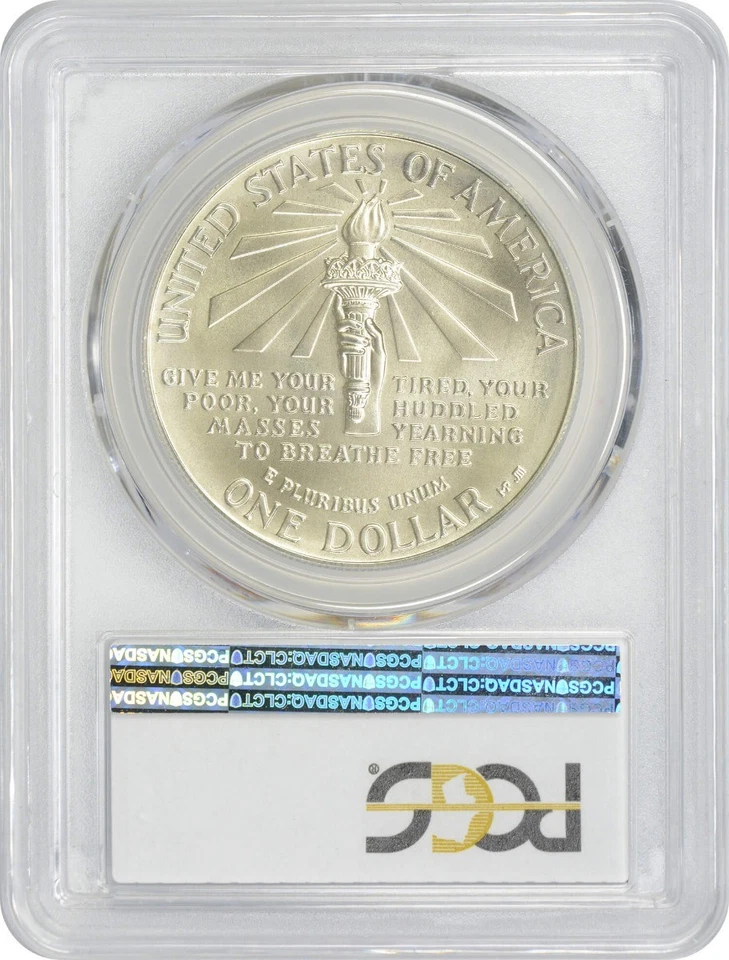 1986-P Statue of Liberty Silver Commemorative Dollar MS70 PCGS Mint State 70 - Image 2 of 2