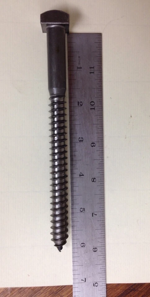 (50) Tornillo de perno de cabeza cuadrada de 1/2 x 6 antiguo (cabeza cuadrada de 3/4") 1/2"x6 .50x6 Foto 4 de 4