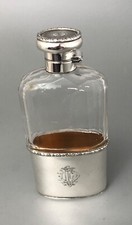 Antique SOlid Silver Hip Flask Charles Fox London 1929 ABZX