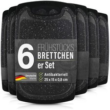 6er Frühstücksbrettchen Kunststoff Spülmaschinenfest Brotbretter Stullenbretter