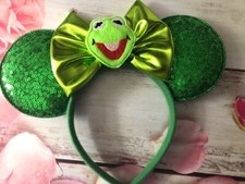 Kermit the Frog Minnie Mouse ears headband- Disneyland- Disney World