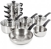 Morphy Richards Equip 8 Piece Pan Set - Stainless Steel Morphy Richards Equip 8 Piece Pan Set - Stainless Steel