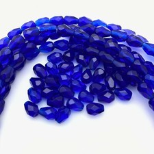 Faceted Navy Blue Teardrop Czech Glass Beads 5x7mm  BCG40 