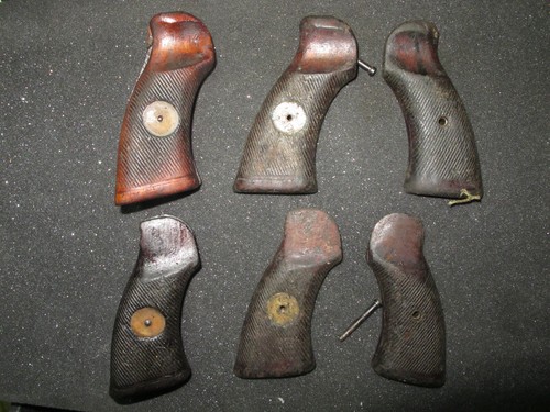 British Enfield Revolver No.2 MKII Grips Walnut Brass Marking Disk 1938-42