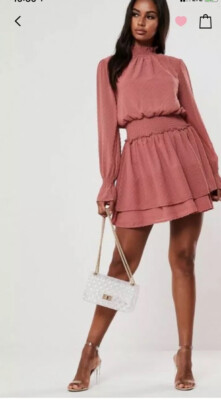 high neck shirred waist dress Kimora Square Neck Shirred Dress main image 1