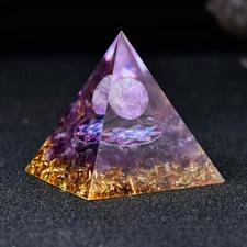 2.36‘’ Orgone Pyramid Magic Vision Crystal Ball Quartz Healing Meditation Gift