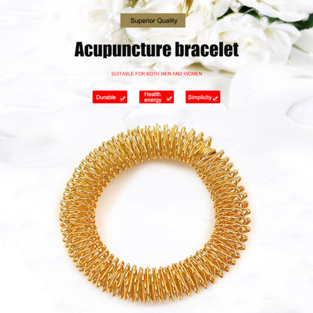 Acupressure Wrist Massage Rings Pain Therapy Chinese Circulation (Gold)
