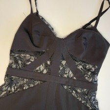 BeBe Little Black Dress w/ lace enlay Lined Adjustable Straps