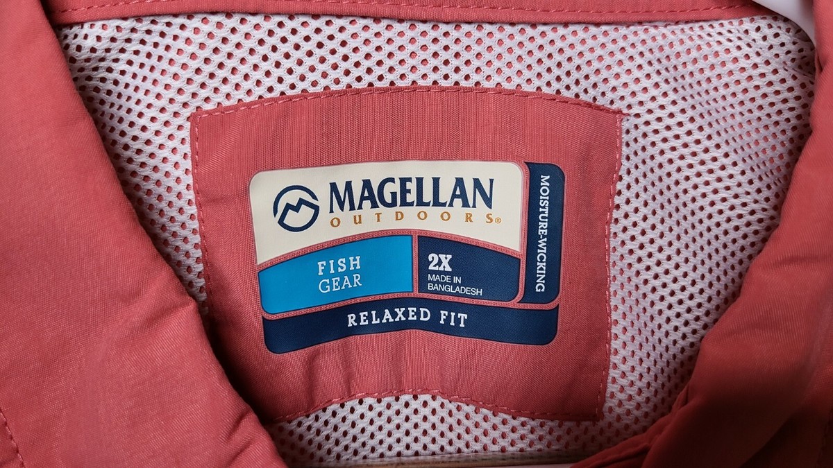 Chemise Femme Magellan Outdoors Fish Gear – Manches Longues, Coupe Boyfriend, Verte, Taille 3X