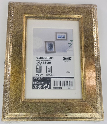 IKEA "VIRSERUM" Bilderrahmen für Fotos in 10x15 cm - gold - Bild 1 von 2