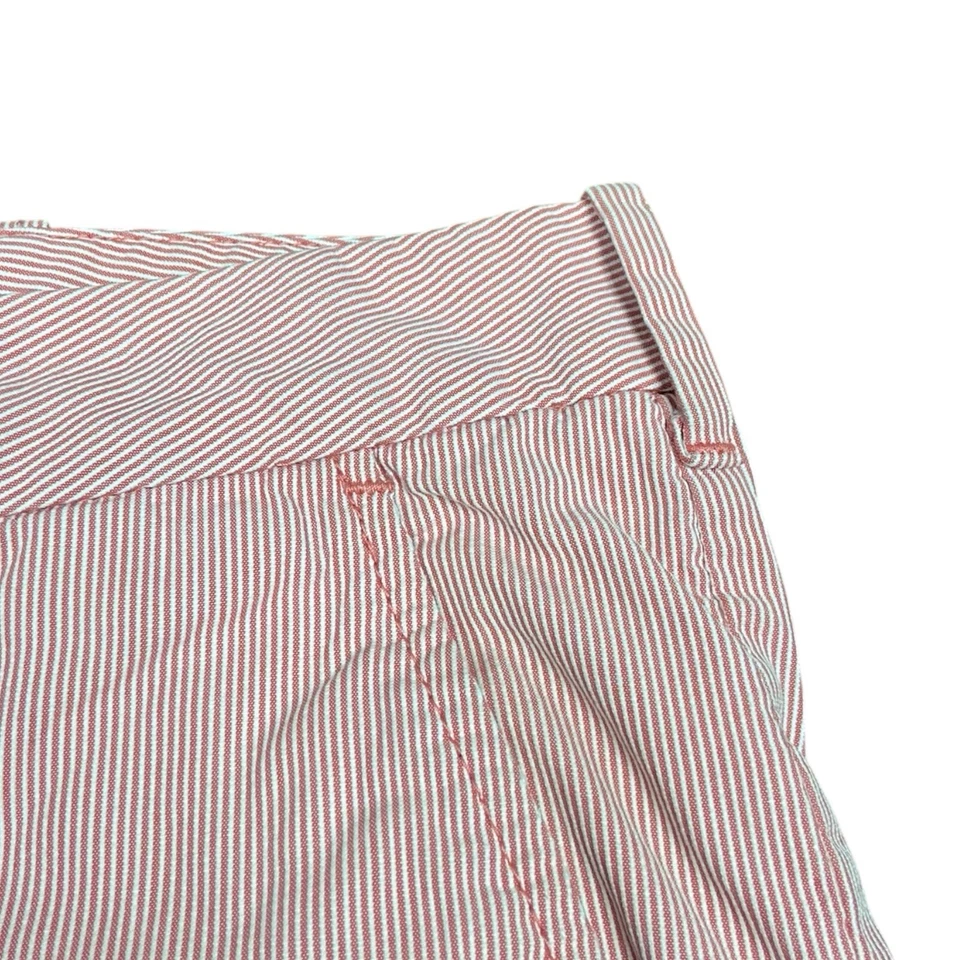 Express Red Pink White Cotton Seersucker Striped Chino 9” Inseam Shorts Size 32 - Image 2 of 4