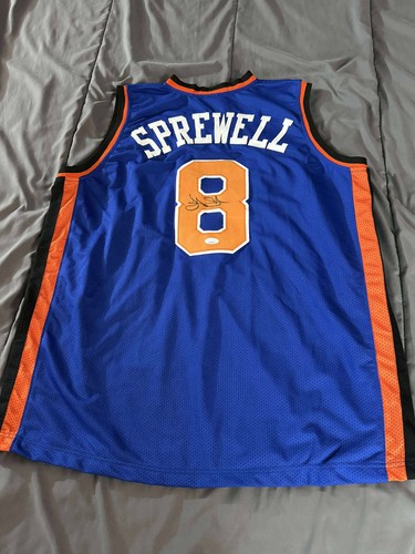 LATRELL SPREWELL Signed NEW YORK KNICKS 4 X All-Star Jersey AUTO JSA COA NICE! - Picture 5 of 5