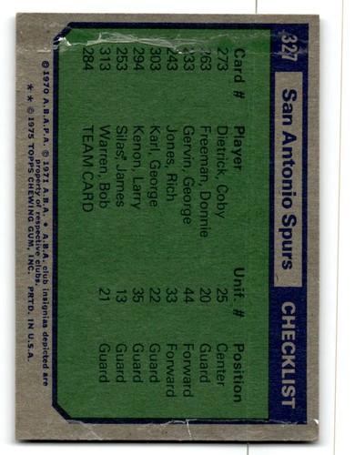 1975-76 Topps Basketball Poor to Good You Choose, Complete Your Set #1-330 - Bild 453 von 459