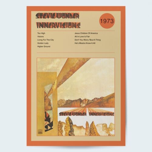 Stevie Wonder Innervisions Fine Art Album Poster - Afbeelding 1 van 2