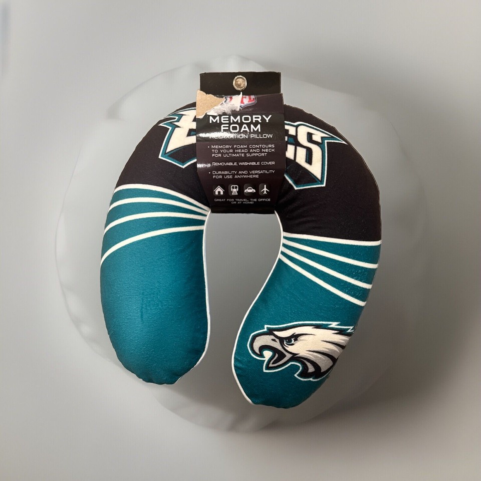 Philadelphia Eagles Wave MEMORY FOAM UNeck TRAVEL PILLOW NFLNWT