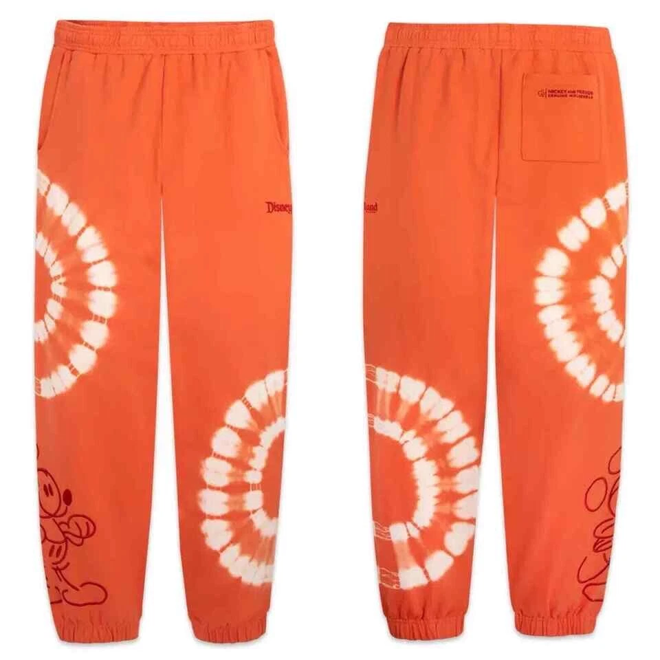 Disney Mickey Mouse Mousewear Orange Tie-Dye Genuine Disneyland Jogger SMALL NWT