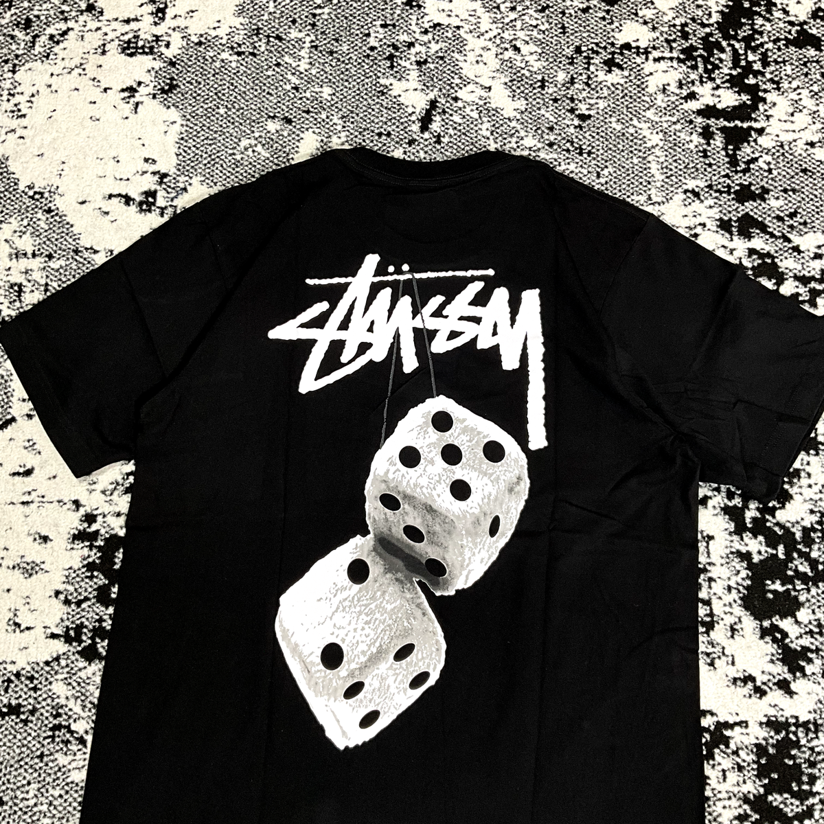 STUSSY FUZZY DICE TEE BLACK - SMALL | eBay