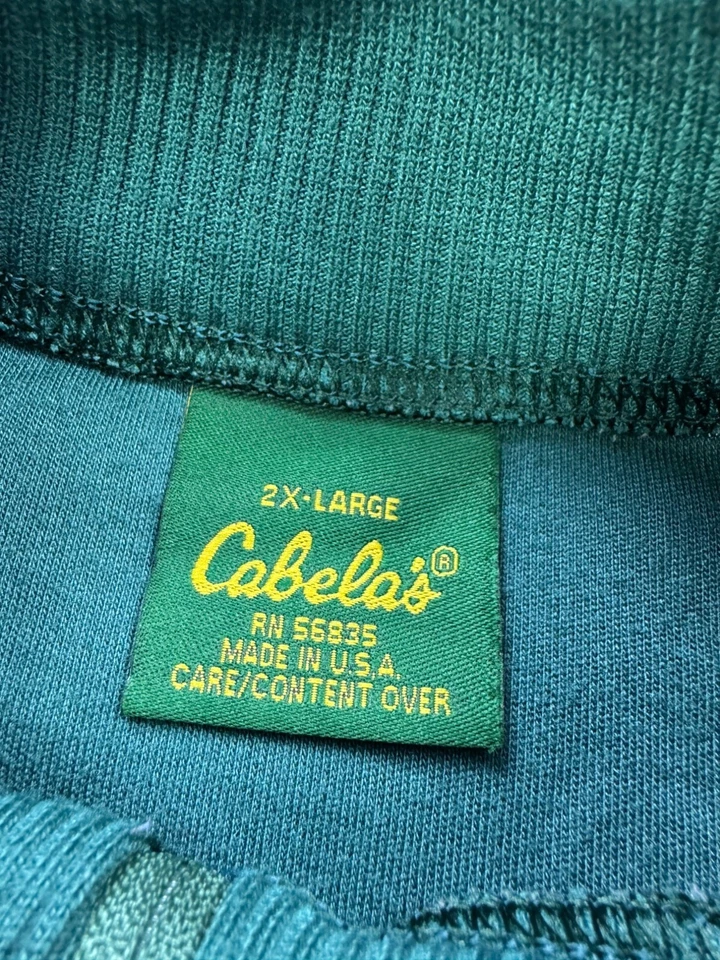 Cabelas Suéter Mujer 2XL Verde Bosque Vellón 1/4 Cremallera Pullover Sudadera EE. UU. Foto 3 de 4