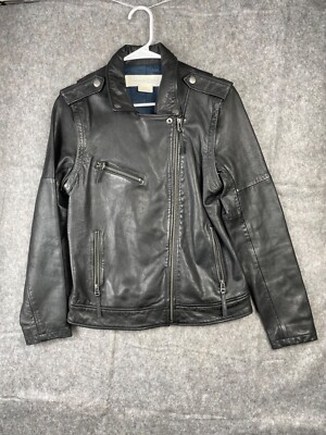 Nordstrom Treasure Bond Women's Black Leather Biker Jacket