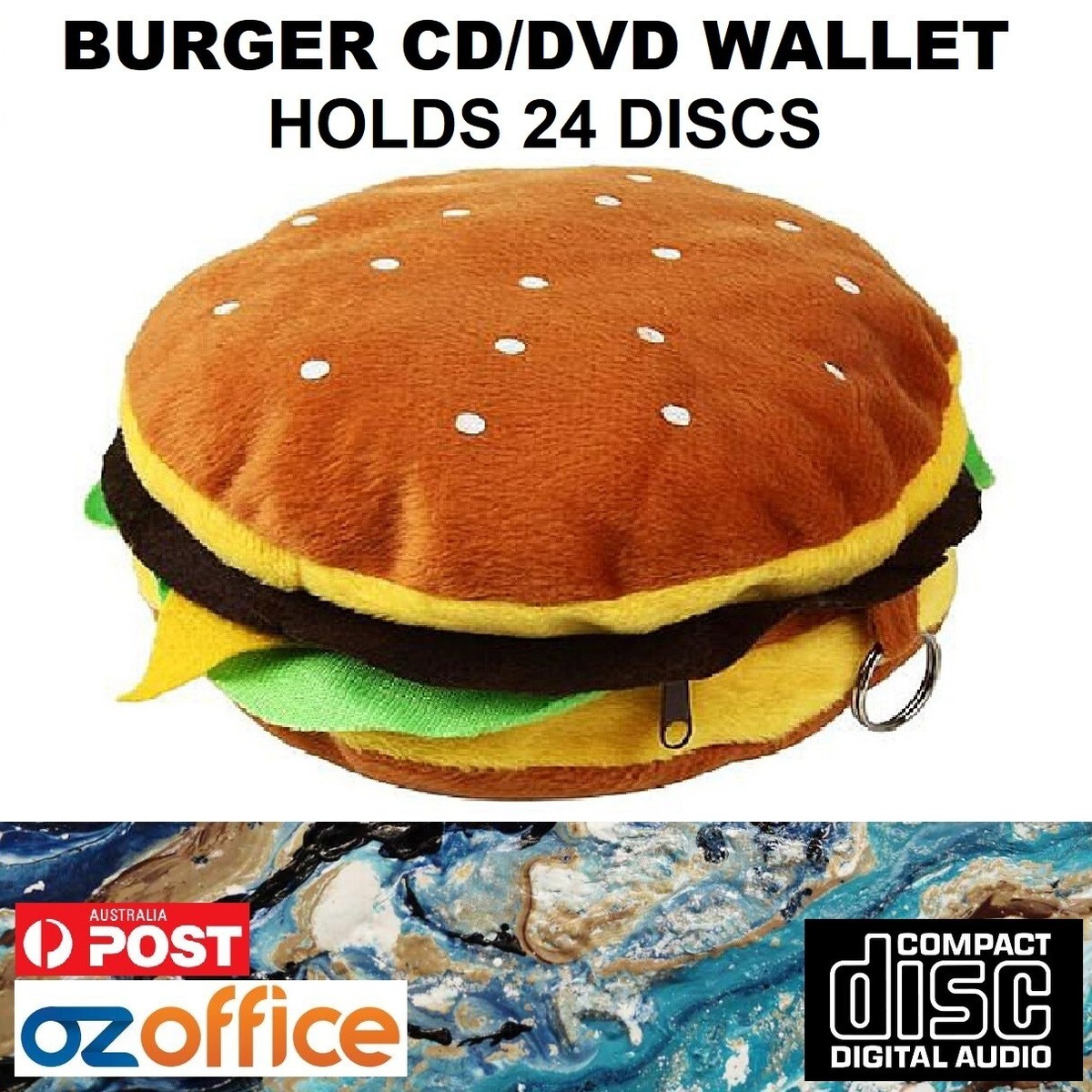 Burger CD DVD Storage Wallet Folder Hamburger Cheeseburger