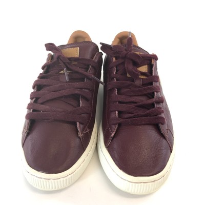 burgundy leather sneakers